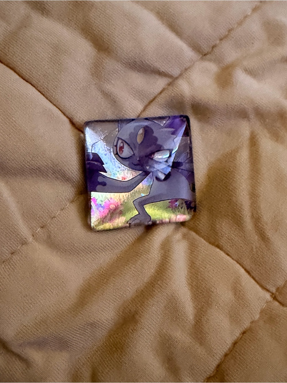 Pokemon Purple Glass Decorative Tile with Iridescent Accents